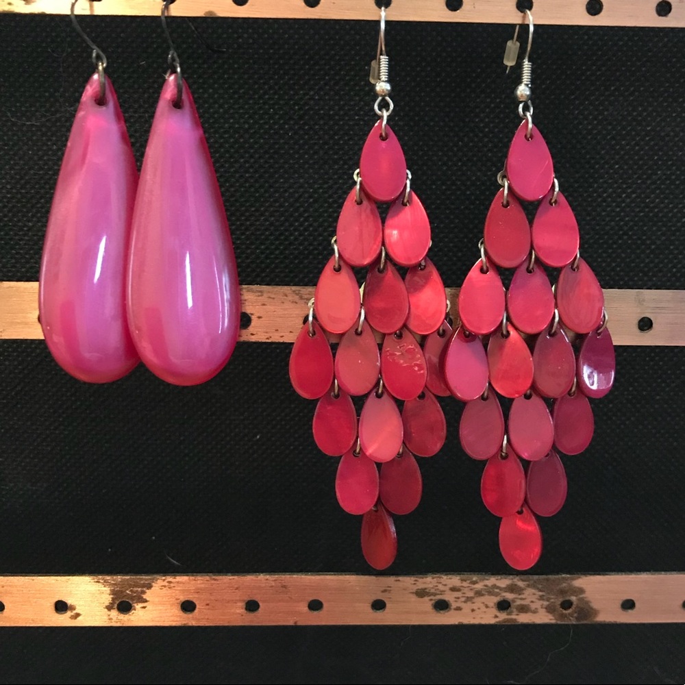 2 pairs of Hot Pink earrings